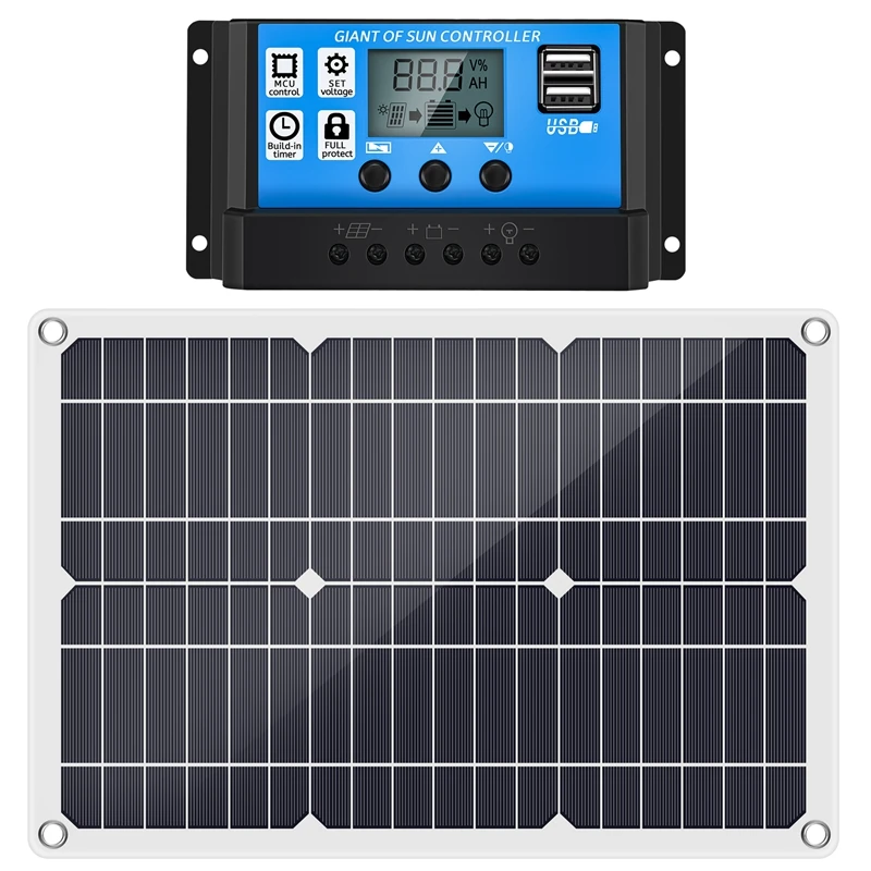 مجموعة ألواح شمسية لقارب القافلة والمتنقل ، شاحن ، وحدة تحكم ببطارية 100 أمبير ، كارو ، 12 فولت