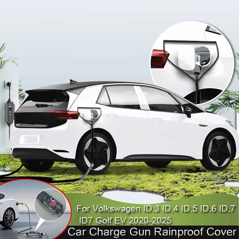 Car New Energy Charging Port Rain Cover For Volkswagen ID.3 ID.4 ID.5 ID.6 ID.7 ID7 Golf Rainproof Dustproof EV Charger Protect