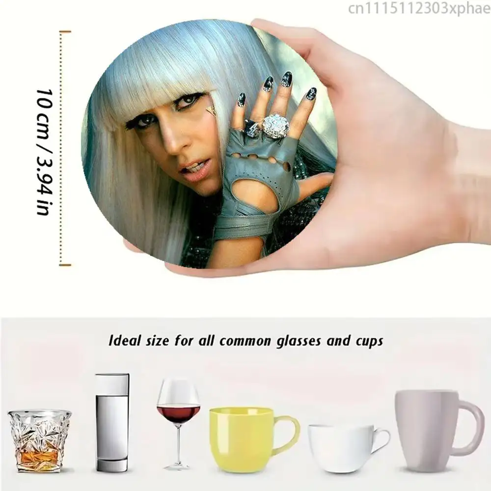 Singer L-Lady G-Gaga Anti-slip Tea Coffee Cup Pad Heat-Resistant Round Bowl Teapot Mat Home Gift