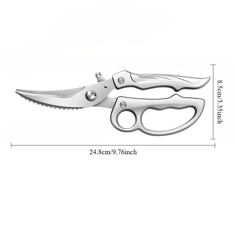 Heavy-Duty Kitchen Shears Scissors Tools 4 Pcs Set Spring-Loaded Ejector & Non-Slip Ergonomic Handle Chicken Bones, Fish Spines