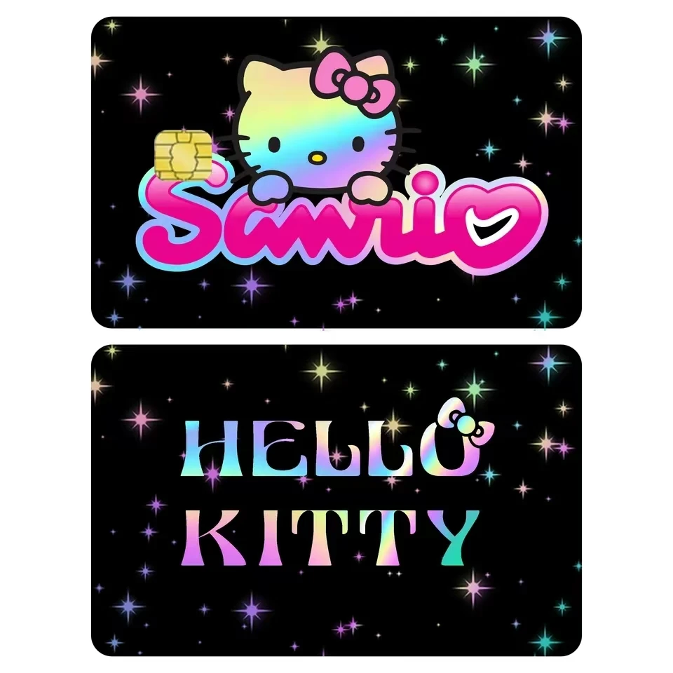 Laser Barbie Hello Kitty Stickers Bank Credit Card ID Card Waterproof and Wear Resistant Protection Stickers Chip Kawaii Anime