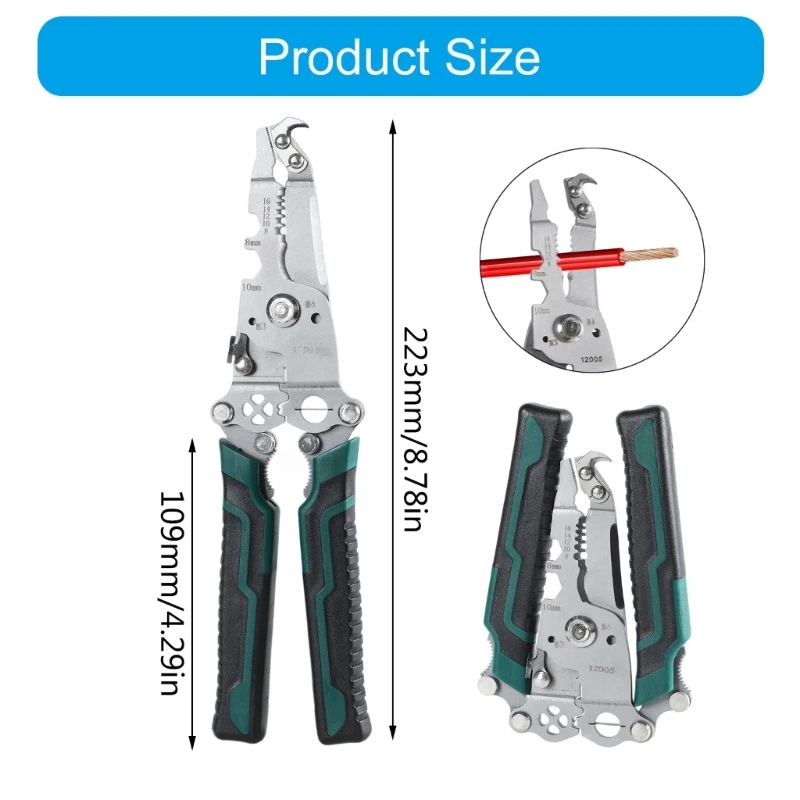 High Efficiency Wire Crimping Tool with Automatic Insulation Removal, for Electricians & Home Automotive Repair