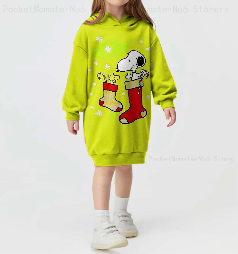 Christmas Snoopy Printed Girls Role Play Cute Sweet Hoodie Dress New Fashion Comfortable Autumn and Winter Hoodie