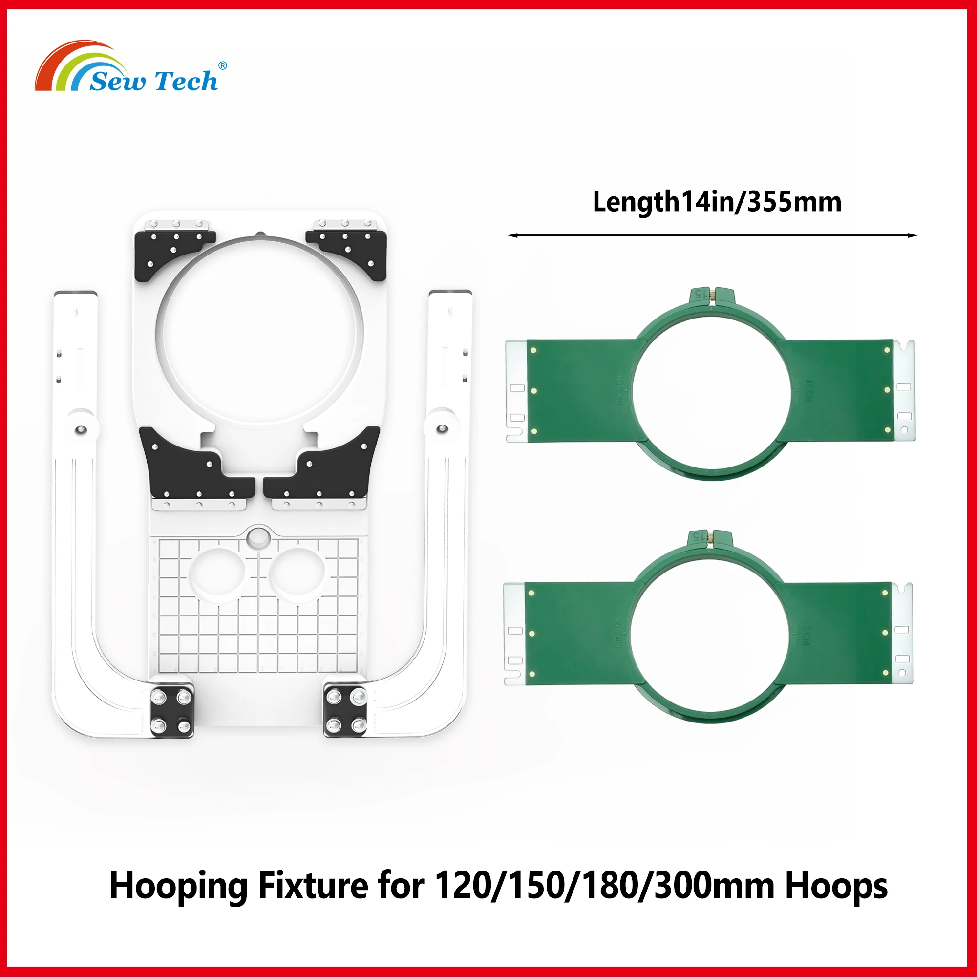 

Sew Tech Hooping Fixtures for Tubular Hoops of Tajima Toyota Happy Japan SWF Embroidery Machines