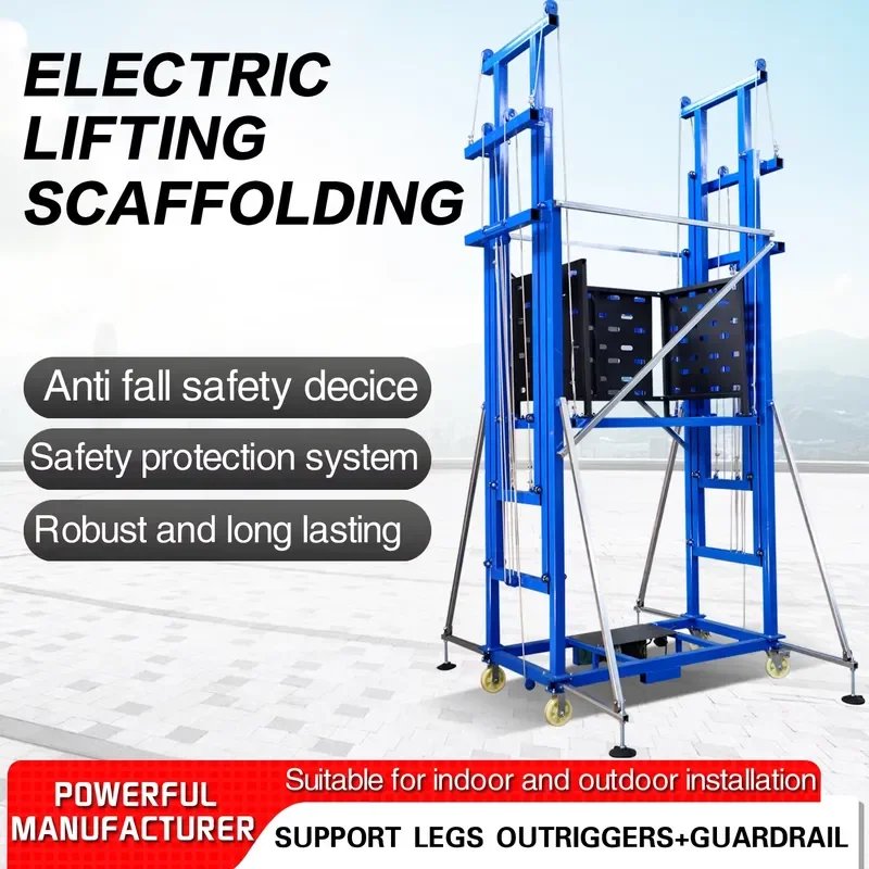 New Type Electric Folding Mobile Scaffolding Lift Wireless Remote Control 0.5-ton Load Capacity Steel Structure Suitable