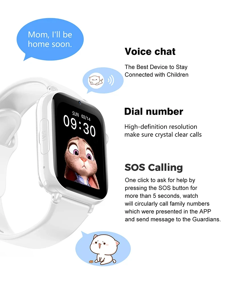 2025 Kids 4G Smart Watch SOS GPS Location Sim Card Call Child SmartWatch Camera Waterproof Watch Gift For Ios Android Children