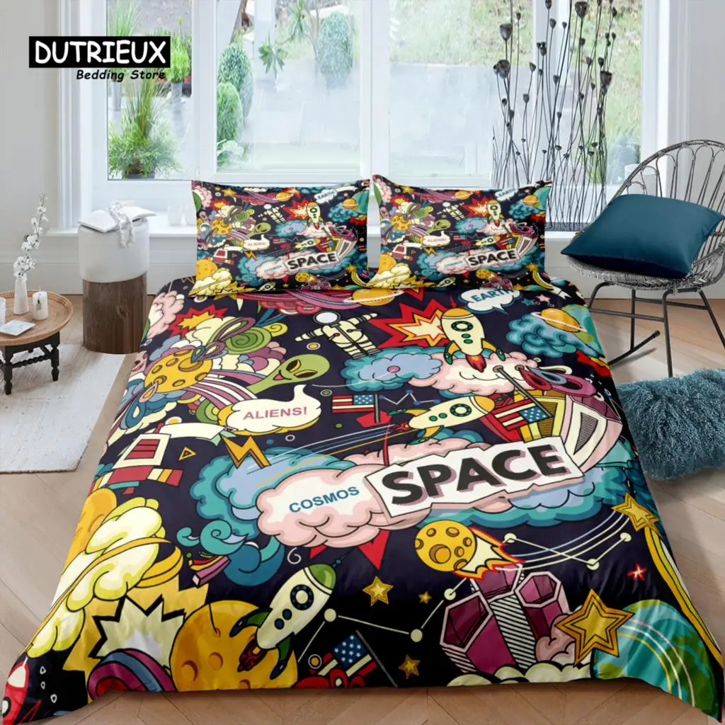 

Home Living Luxury 3D Space Bedding Set Duvet Cover Pillowcase Kids Bedding Set Queen and King EU/US/AU/UK Size
