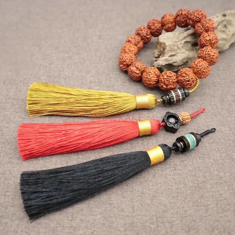 1PCS Tassel cultural toys, hand-held items, Buddha beads, Bodhi prayer beads, hand-held pendants, tassel accessory ropes