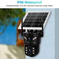 Outdoor Waterproof 6MP 4G SIM WIFI Solar Camera Dual Lens Camera Solar Panel Home Security CCTV Video Surveillance V380pro