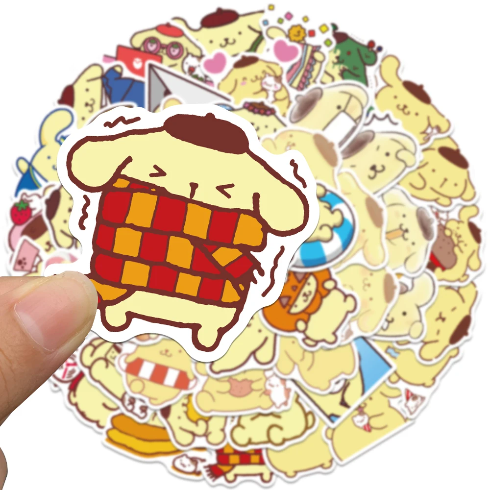 50/100pcs Sanrio Kawaii Pompompurin Dog Anime Cartoon Stickers Refrigerator Phone Laptop Guitar Stationery Kid Graffiti Sticker