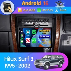 Android 16 Car Radio For Toyota Hilux Surf 3 N180 1995 - 2002 Right hand drive Carplay Auto DSP 2Din Player Stereo WIFI+4G Video