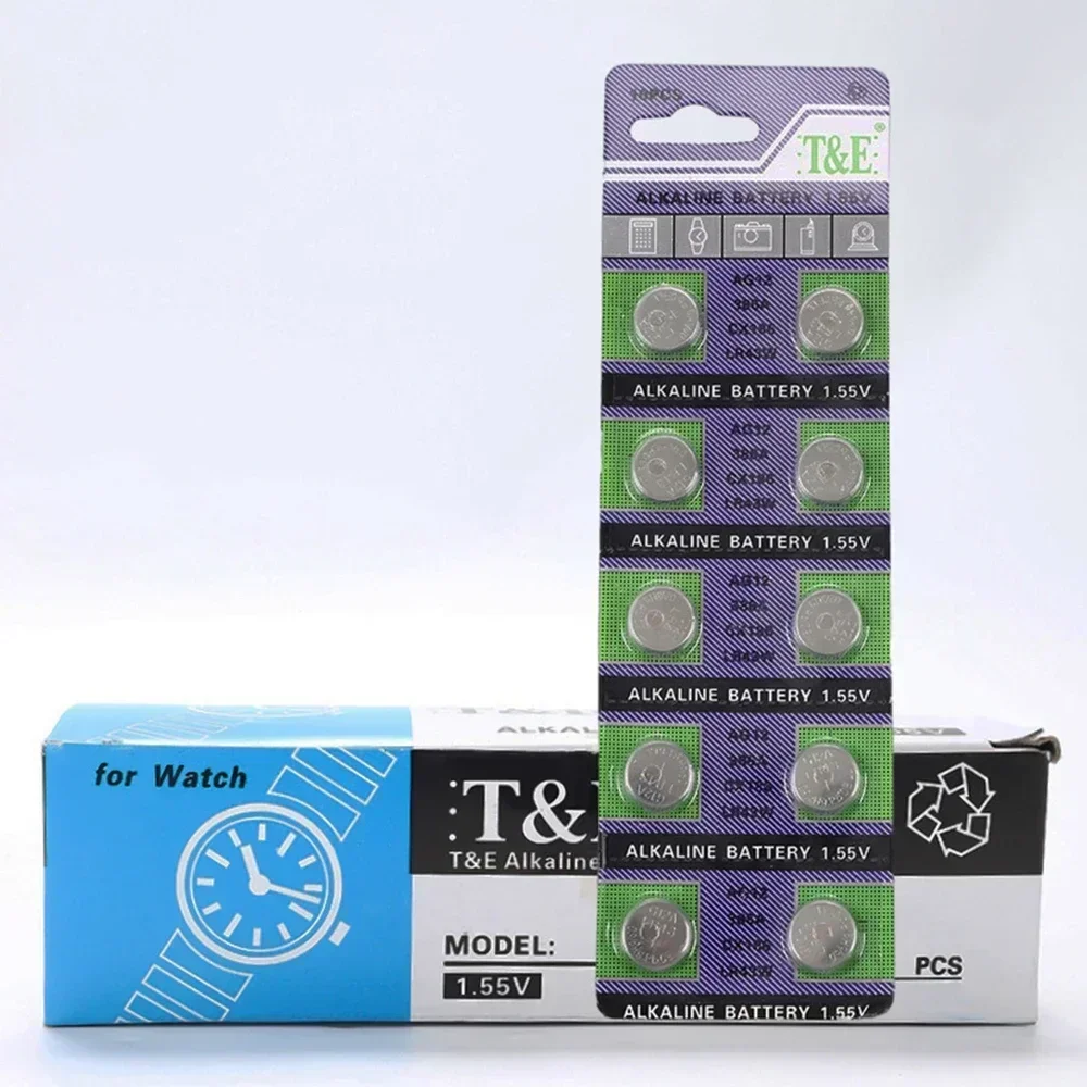 100 قطعة AG12 LR43 1.55 فولت بطاريات زر SR43 186 386 LR1142 V12GA AG12 SR43W SR1142 خلية عملة ساعة اللعب بطارية عن بعد #4