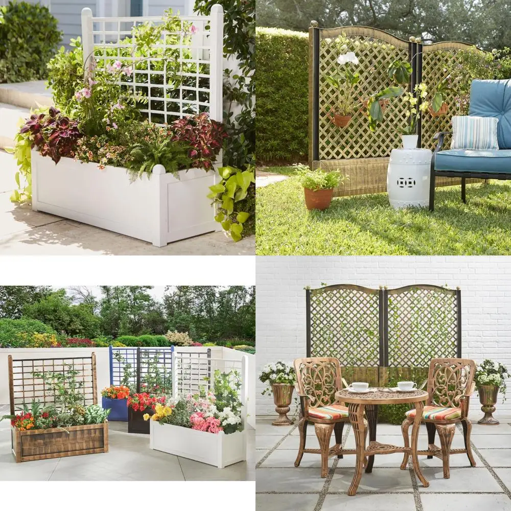 

Белый ящик для цветов для скалолазания на открытом воздухе с решеткой для патио и двора на террасе