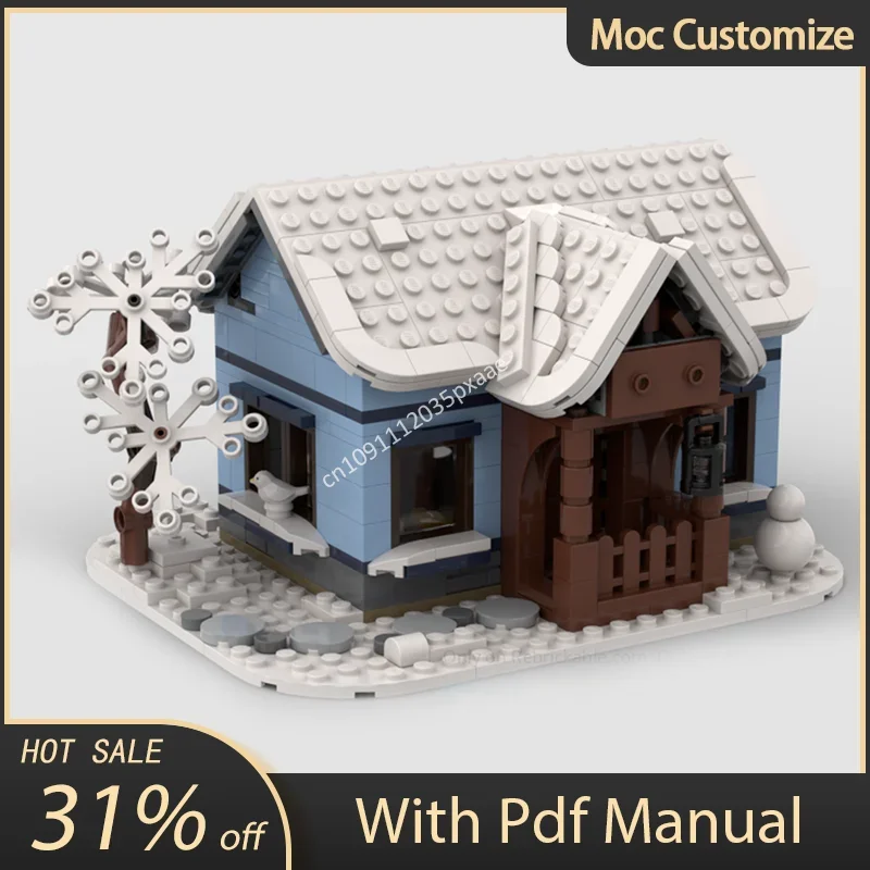 

509pcs Moc Medieval Winter Cabin Modularity Castle Building Blocks Assembly Creativity Bricks Toys Kids Birthday Education Gifts