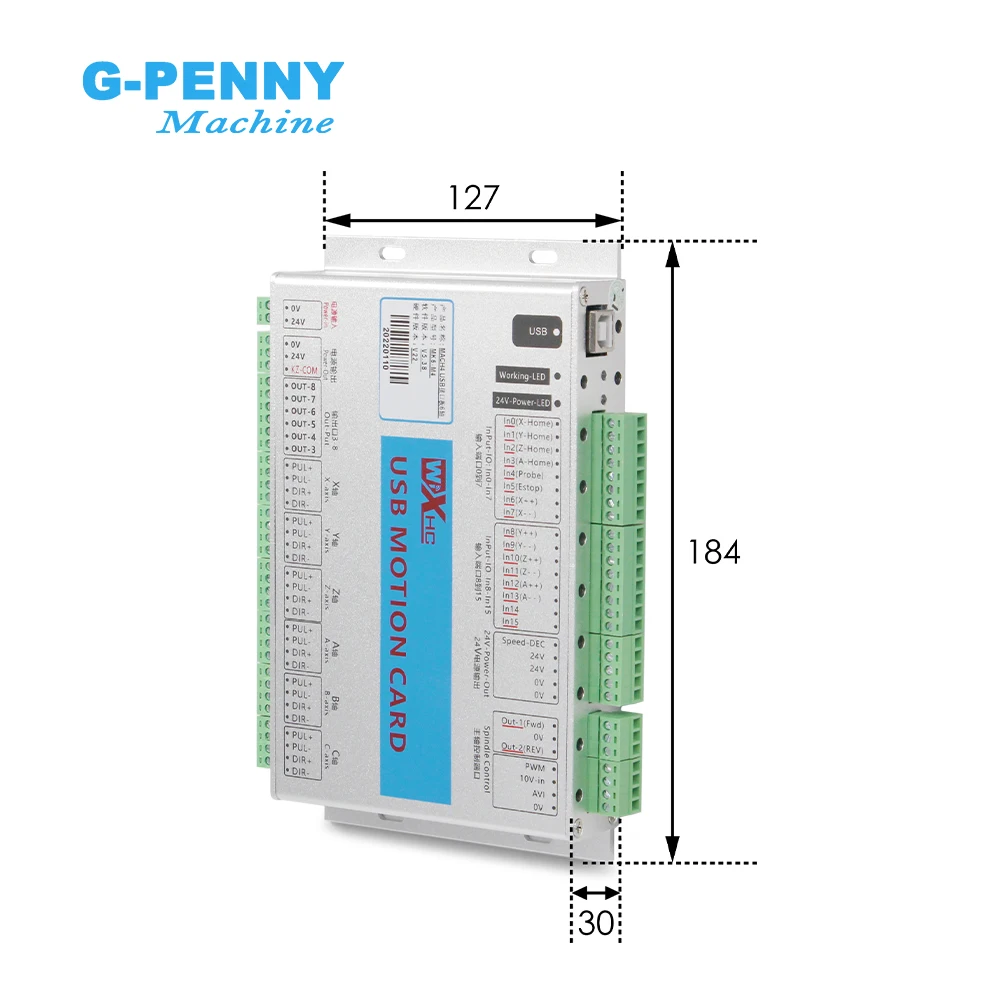 Imagem -04 - Usb Motion Card Controller para Cnc Máquina de Corte de Gravura Xhc Mkx-m4 Mach4 Frequência Axis 2000khz Mach 4