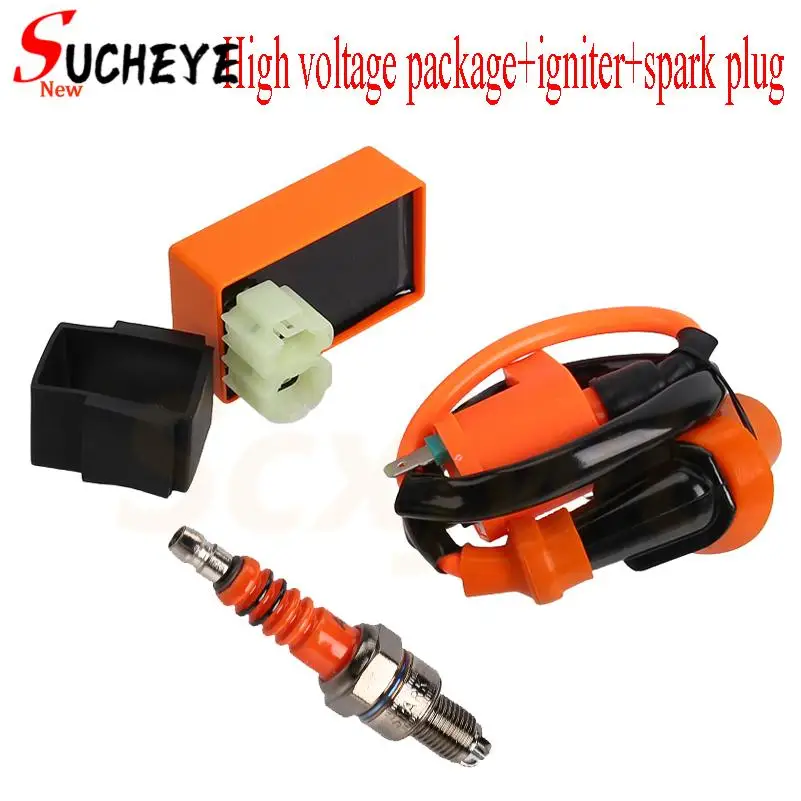 Motorcycle performance ignition coil spark plug kit for GY6 50cc 125cc 150cc light motorcycle four-wheel Buggy pit mud bicycle