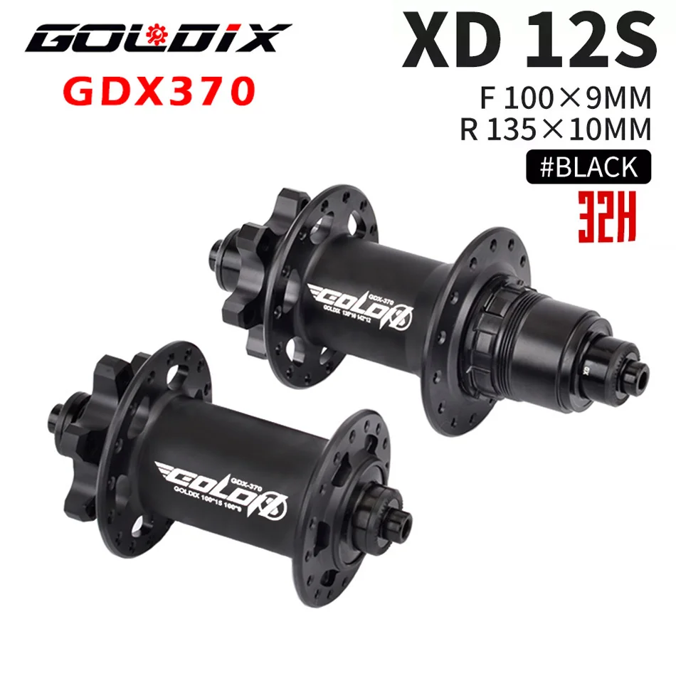 GOLDIX GDX370 Nabe Ratsche 36T HG XD MS Scheibenkarte Bremse Mountainbike Nabenlager Fahrradnaben 32 Löcher Schwarz 8/9/10/11/12 Geschwindigkeit
