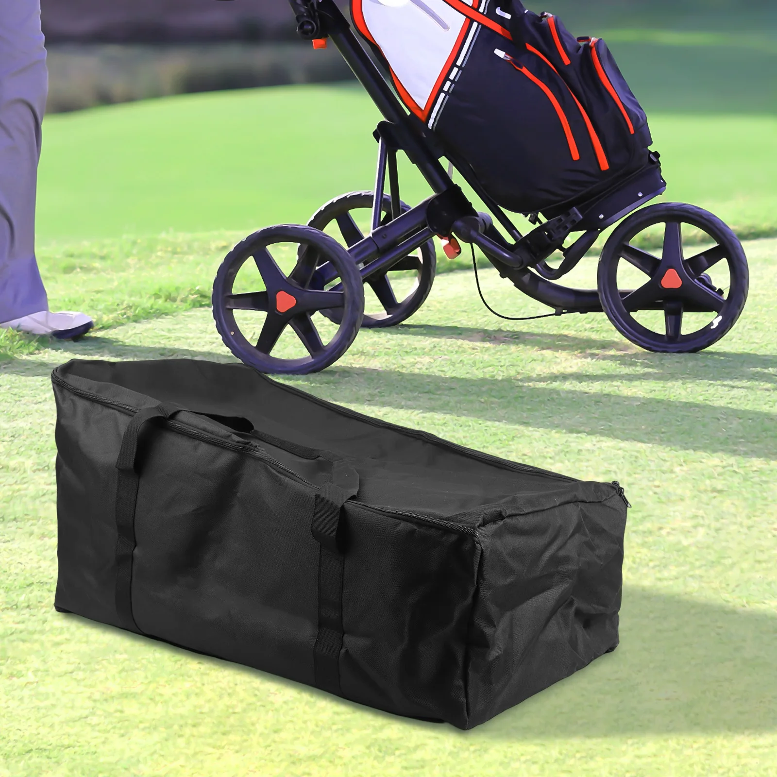 

Portable Golf Trolley Folding Golf Cart Golf Course Lightweight Design Multi-Purpose Use Waterproof Protection