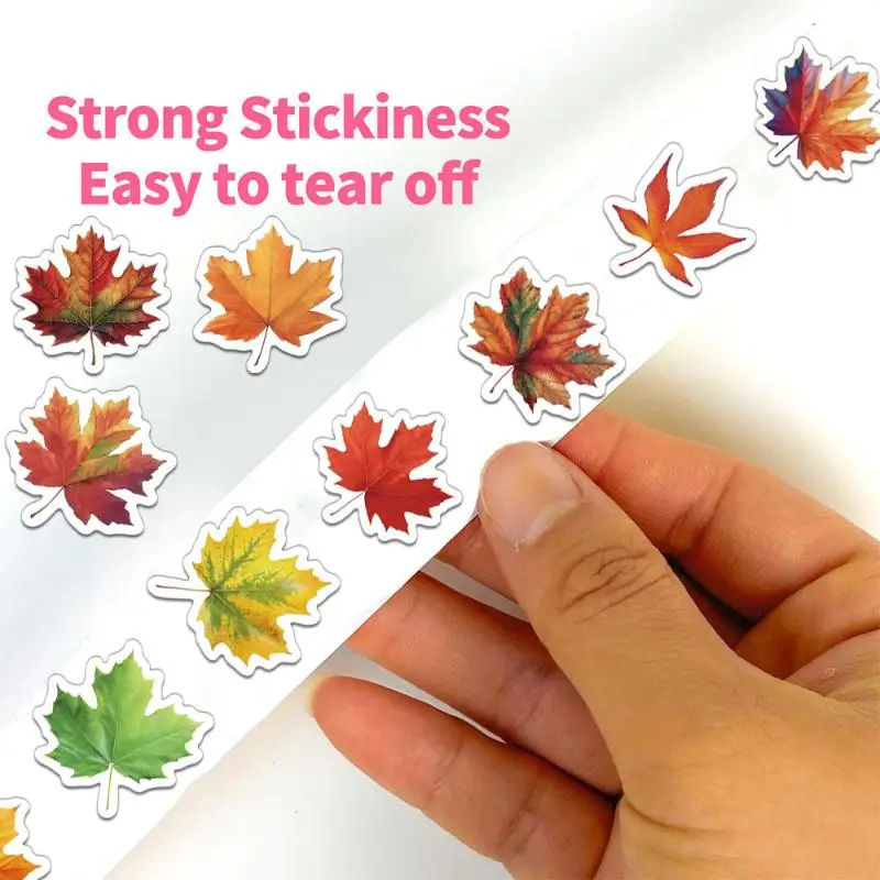 500 pezzi adesivi in rotolo di foglie d'acero paesaggio modello piccolo adesivi per motociclette per bagagli fai da te skateboard tazza d'acqua