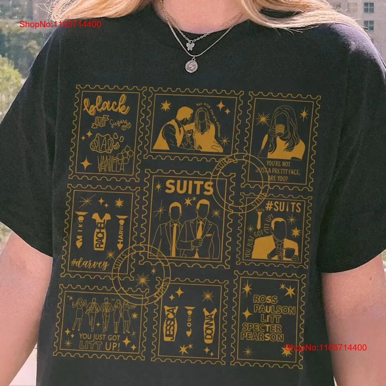 Retro Suits Movie Stamps Style T Shirt Vintage Harvey Specter Pearson Hardman vintage Washed Breathable fashion Stylish homme