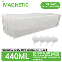 4PCS/8PCS 440ML Empty fill Ink cartridge with funnel forRoland photo machine cartridgeRolandVS540 VS420 VS300 RA640 Mutoh Mimaki