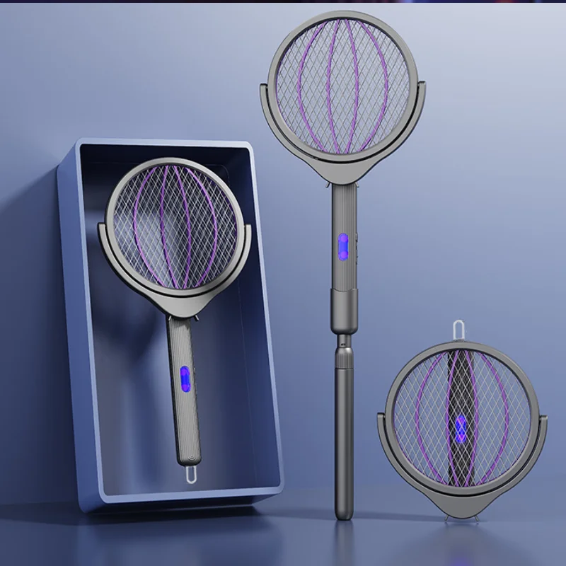 4-in-1 Retractable Electric Sosquito Swatter USB Rechargeable Automatic Mosquito Trap Outdoor Mosquito Killer Lamp