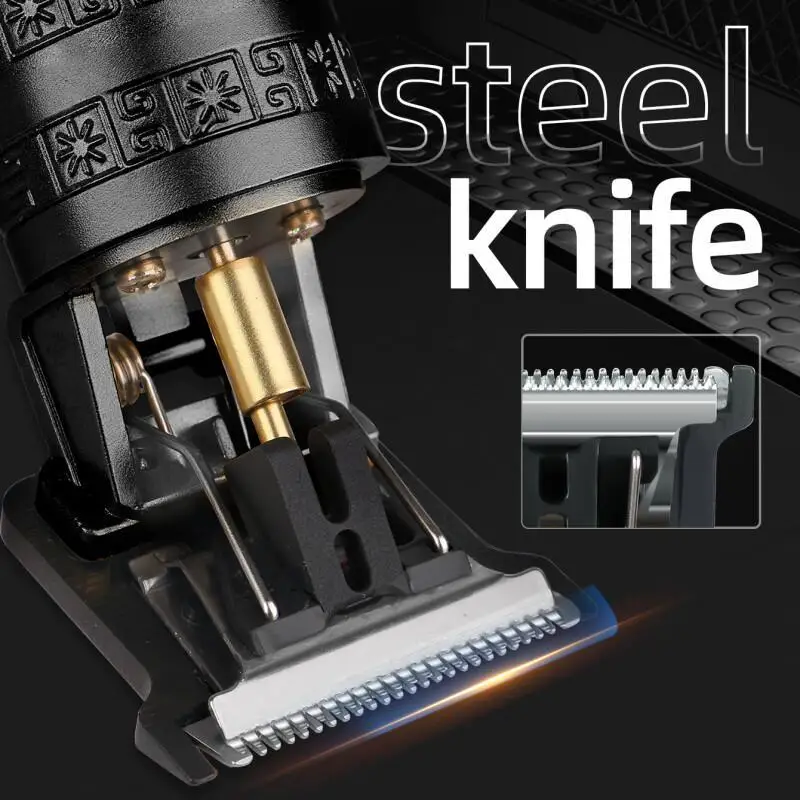 KIKIDO Hair Cutting Machine Professional Cordless Clipper Hair Rechargeable Portable Fashion 1.5/2/3/4Mm Trimmer for Man ﻿T9-1