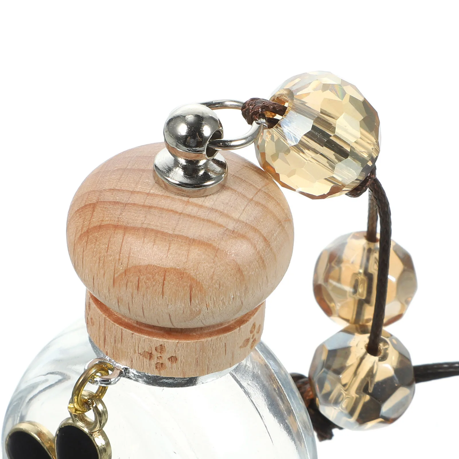 

5Pcs Daisy Car Hanging Pendant Glass Wood Metal Perfume Bottle for Car Aroma Diffuser Decorative Fragrance Bottles Refillable