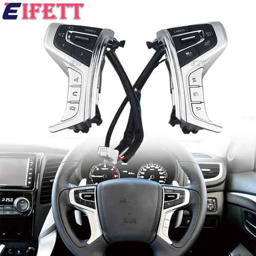 Interruptor de botón del volante, interruptor de Control de crucero con retroiluminación para Mitsubishi Pajero Sport 2015-2022 Outlander Delica L200