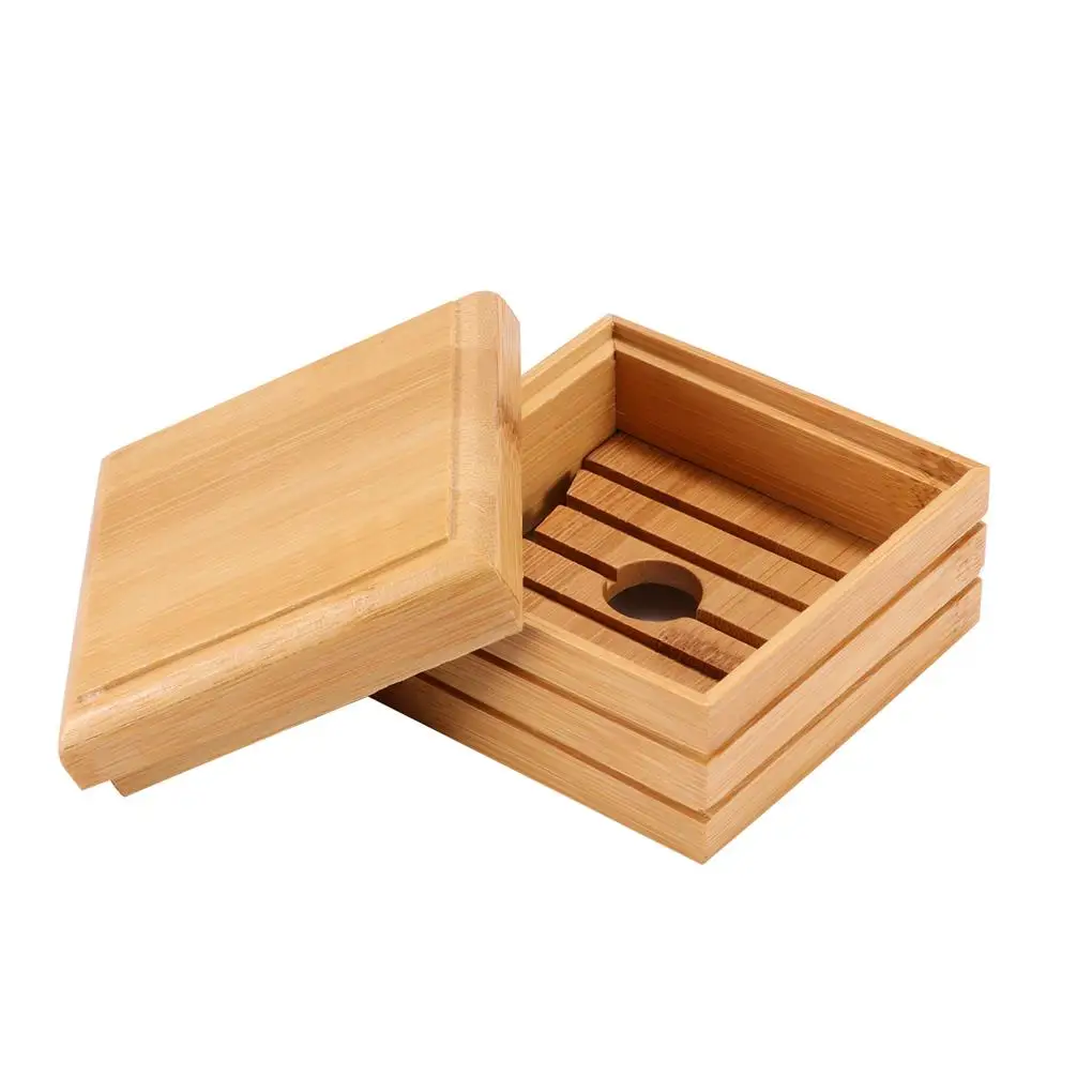 Bamboo Soap Box Waterproof Storage Rack Soap Dish Shower Dish Accessories