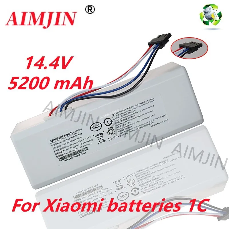 14.4V 12800mAh Lithium Ion Replacement Battery for Xiaomi Sweeping Robot P1904 4S2P MM