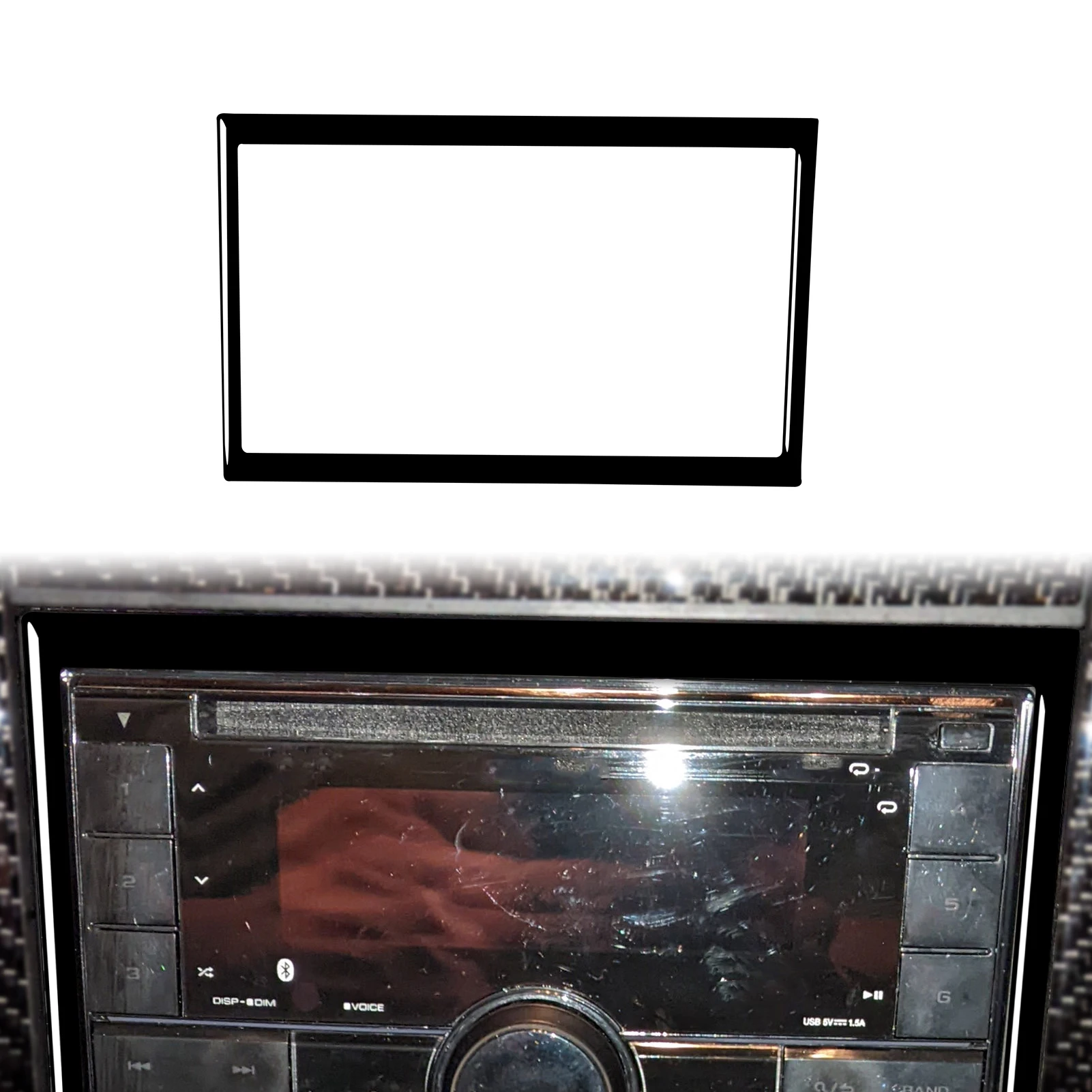 ملصق إطار خارجي لوحدة التحكم المركزية من البلاستيك الأسود لسيارة VW Golf 4 MK4 R32 Jetta Bora 1999 2000 2001 2002 2003 2004