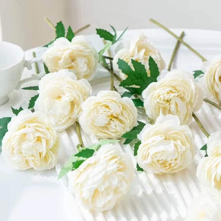 

5Pcs Artificial Flower Silk Peony Wedding Bridal Bouquet Outdoor Yard Garden Home Room Decor Table Centre Wreath Diy Lovely Gift