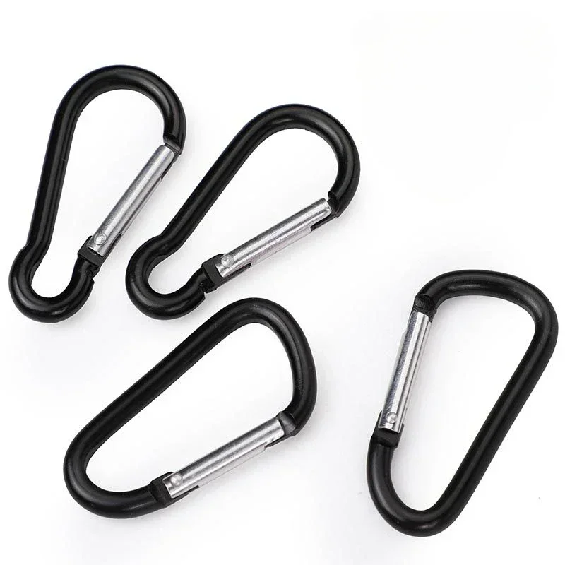 2/4/10PCS Aluminum Carabiner Key Chain Clip Survival Climbing Button Carabiner Camping Hiking Hook Safety Buckle Keychain