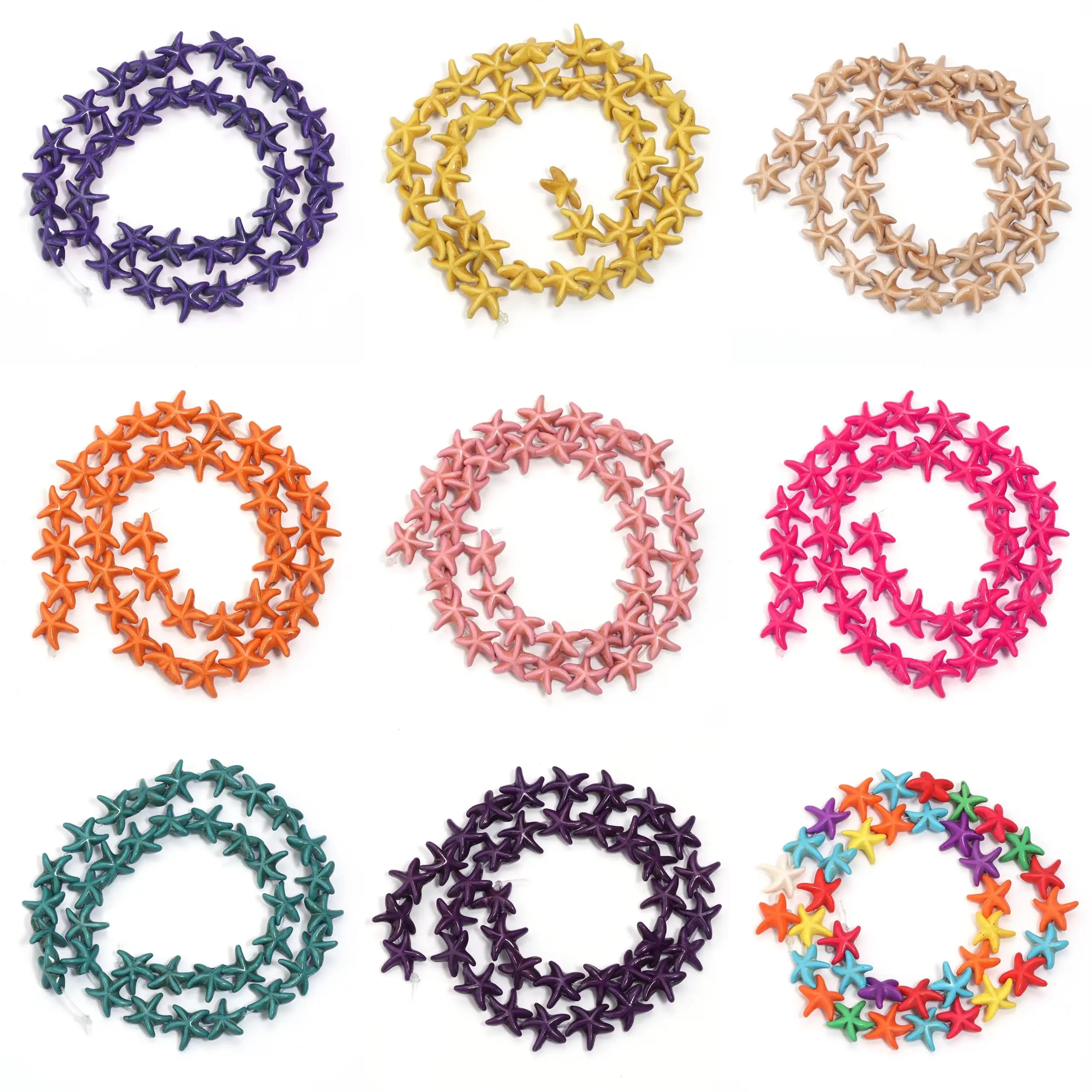 

35pcs Colorful Starfish Beads Beach Craft for DIY Crafts Beach Wedding Decoration Aquarium Crafts Home Decor Beaded Accessories
