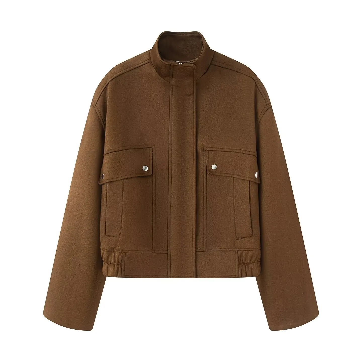 

Осенняя новинка ZR, женская замшевая кожаная куртка в стиле ретро, мотоциклетная свободная посадка из полиэстера, длинная застежка-молния, ort...