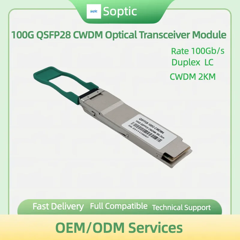 SFP Module 100G QSFP28-100G-CWDM4 IR4  1310nm 2km LC 100G QSFP28 Rate 100G Optical Fiber Module  for cisco compatible