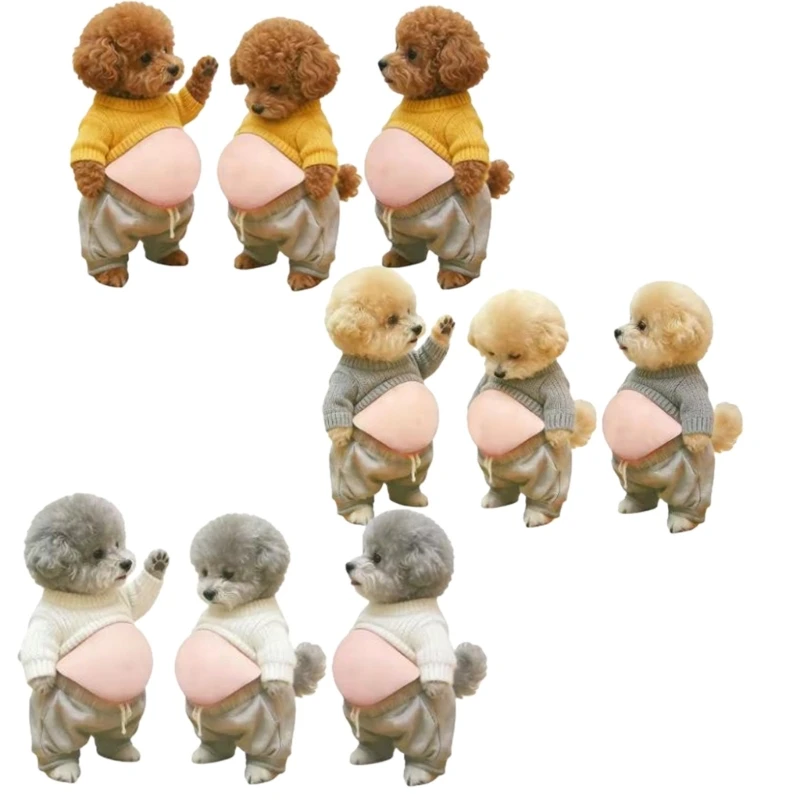 Y3NB 3pcs Adorable Dog Stress Relief Squeezable Toy Sticker Set For Vehicle Exterior