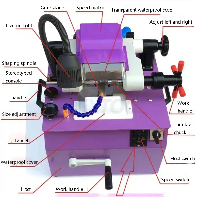 New Version Of Small Desktop Molding Machine For Buddha Beads Water Mill For Processing Jade Round Bead Wheels Grinding Machine