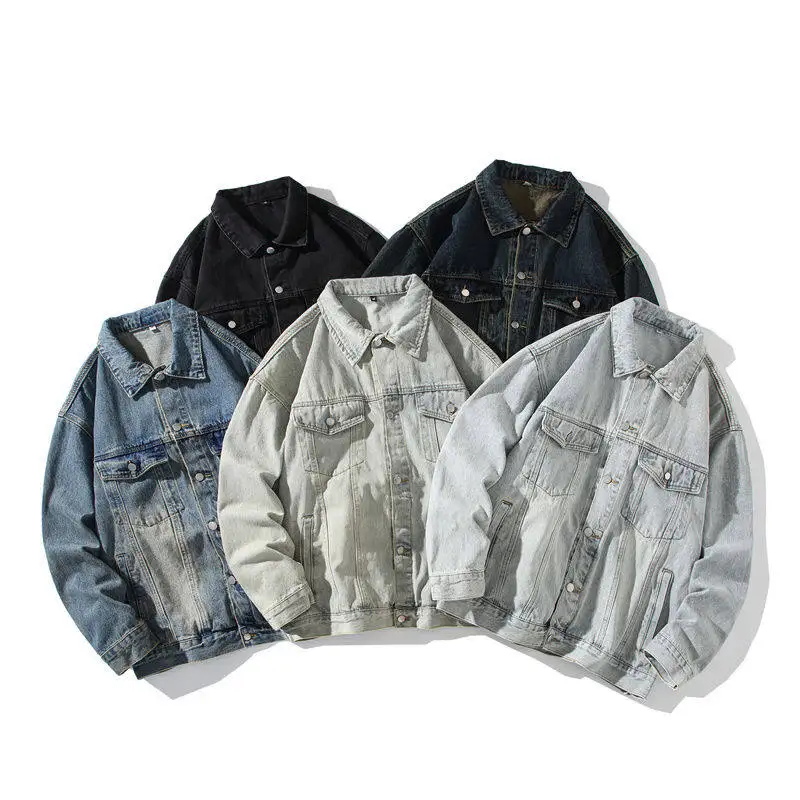 GIOIOMen's Denim Jacket，2025Spring New Loose Lapels Retro Do the Old Cowboy Top，Fashion Men's Wear