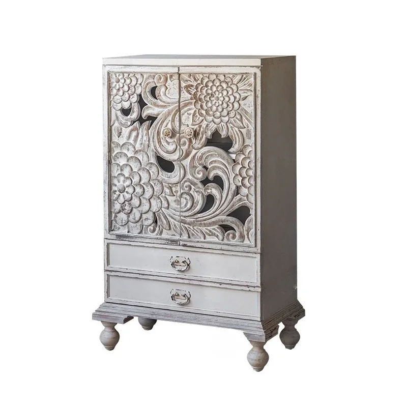 Retro old carved bedroom chest B & B creative decorative cabinet entrance