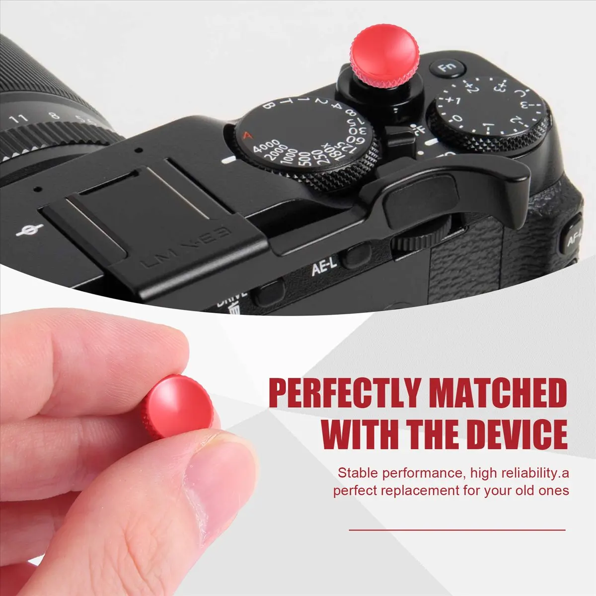 ABAN Camera Shutter Release Button Metal for XT30 XT20 XT10 XT3 XT2 XPRO2 X100F X100T RX1R RX10IV (Red)