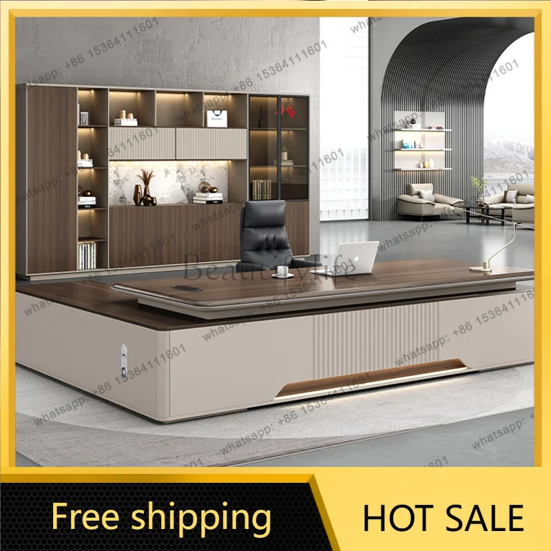 Wooden Executive Office Desk Standing Study Lshaped Office Desk Space Saving Design