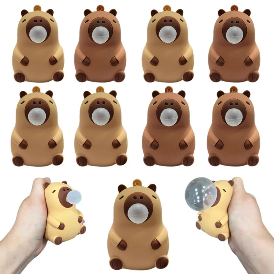 Cross-border explosion cute capibara bubble silicone decompression decompression toys keychain silicone pinch pinch wholesale - Detail 1
