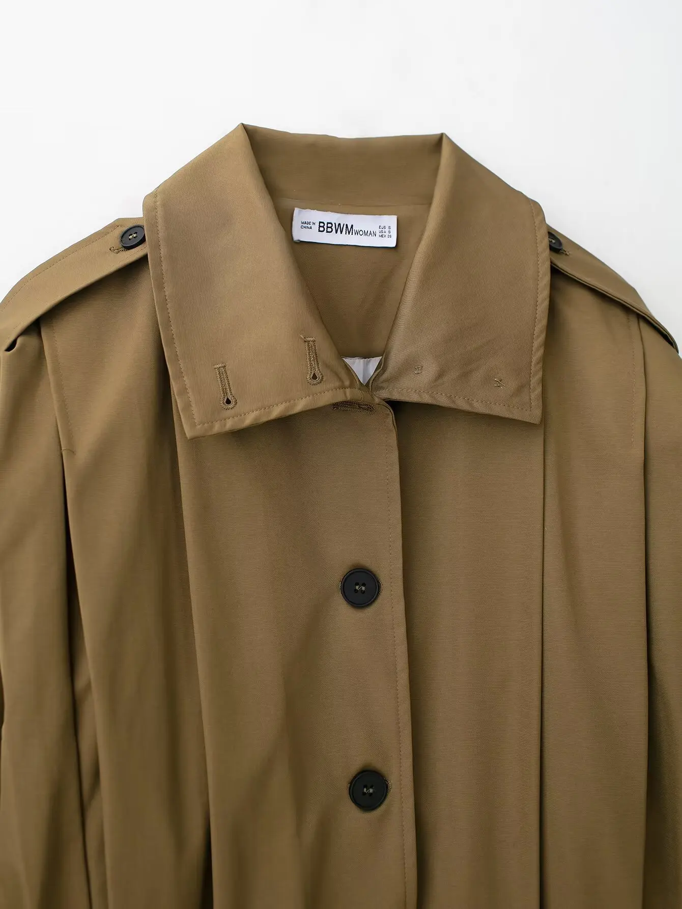 

2025 Autumn New Womens Street Fashion Jacket Trench Coat Unique Pleated Design Versatile Stylish Outerwear Daily Wear Daily Wear