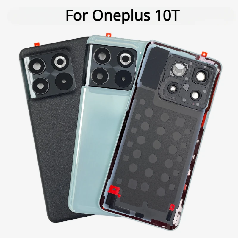 

New For Oneplus 10T CPH2415 Back Battery Cover With Camera Frame Rear Battery Glass Door Housing Case Repair Replace