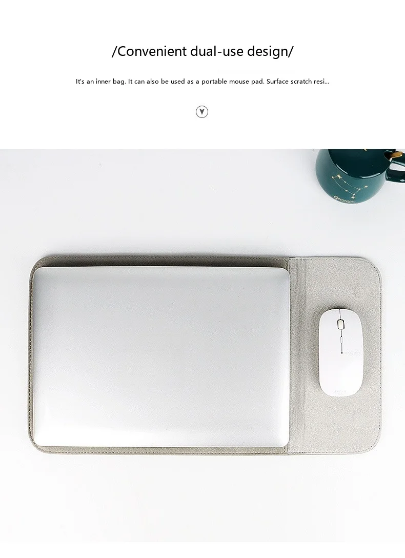 PU-Leder Laptop-Hülle 13,3-15,4 Zoll Business-Schutzhülle für MacBook, Notebook, Tablet – Detail 16