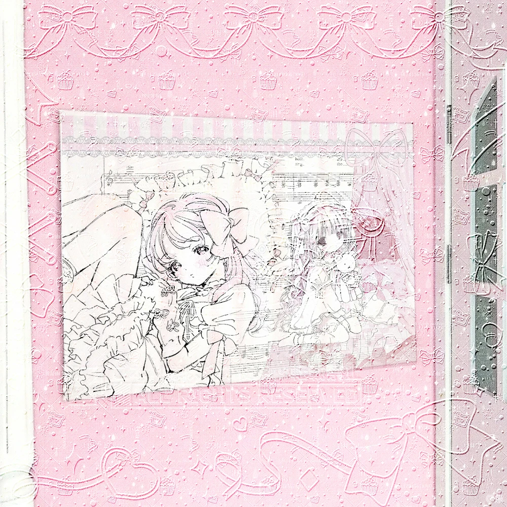 ピンクなびがくVintage Lolita Anime Girls Tapestry, Pink Aesthetic Line Art Wall Hanging, Cute Retro Room Decor Tapestry for Bedroom, So