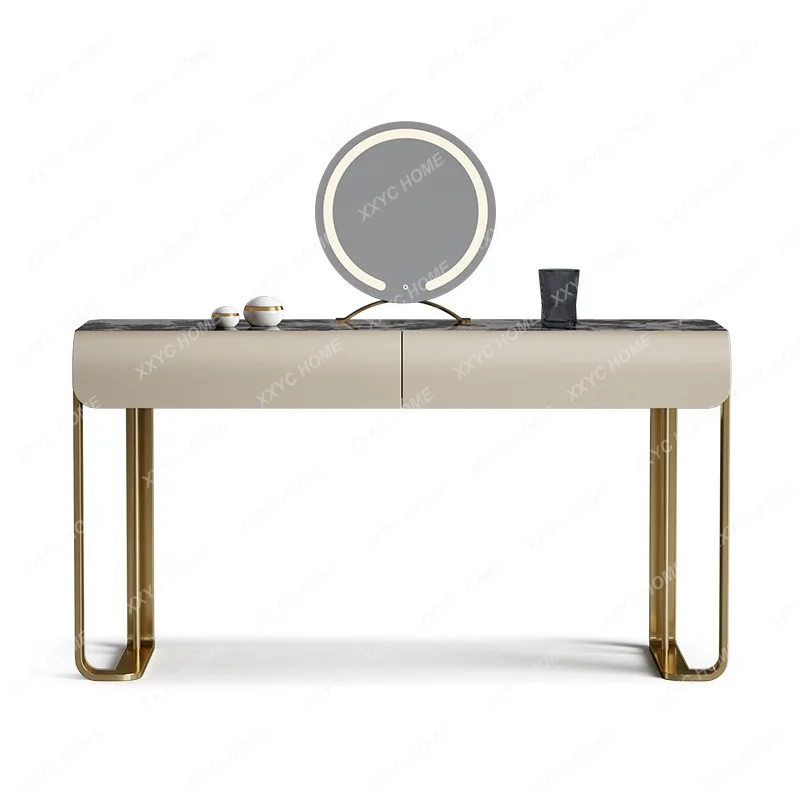 Dresser Dressing Stool Integrated Modern Simple and Natural Marble Bedroom Minimalist Girl High Sense Makeup Table