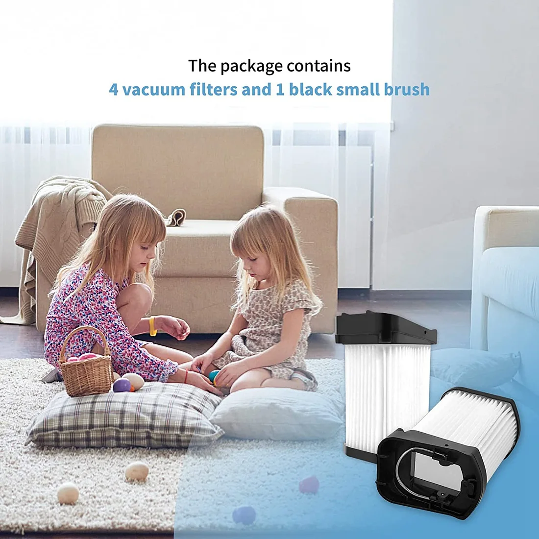 شعبية 4 عبوات استبدال فلتر النسيج متوافق مع مكنسة القرش اللاسلكية المحمولة WV401BL WV401PK WV403BR، الجزء XFFWV400